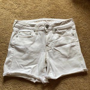 American Eagle White Jean Shorts 4